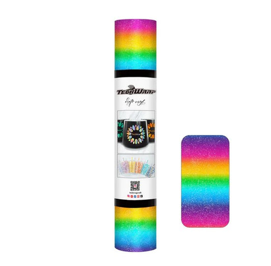 TECKWRAP Rainbow Stripes Adhesive Craft Vinyl - Rainbow