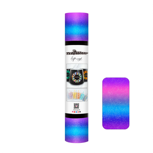 TECKWRAP Rainbow Stripes Adhesive Craft Vinyl - Starry Purple