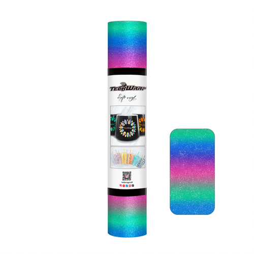 TECKWRAP Rainbow Stripes Adhesive Craft Vinyl - Starry Blue