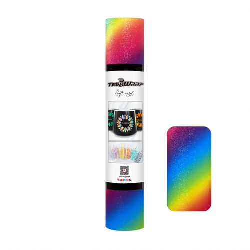 TECKWRAP Diagonal Rainbow Stripes Adhesive Vinyl - Rainbow