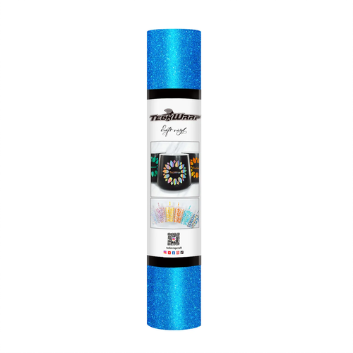 TECKWRAP Adhesive Glitter Vinyl - Bright Blue